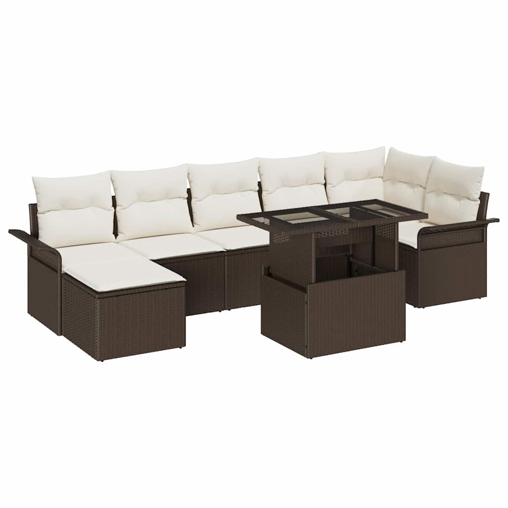 Set Divano da Giardino 8 pz Marrone | homemem39
