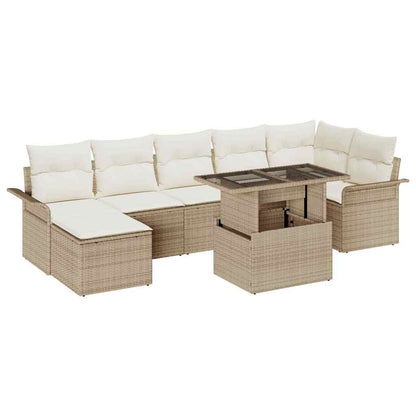 Set Divano da Giardino 8 pz Beige