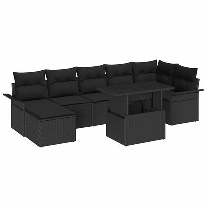 Set Divano da Giardino 8 pz Nero