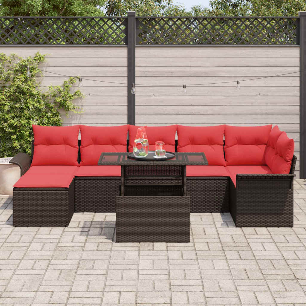 Set Divano da Giardino 8 pz Marrone | homemem39
