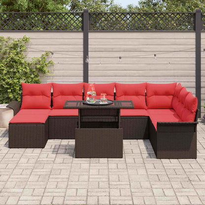 Set Divano da Giardino 9 pz Marrone | homemem39