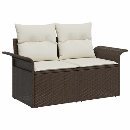 Set Divano da Giardino 10 pz Marrone Rattan in Polipropilene | homemem39