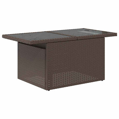 Set Divano da Giardino 11 pz Marrone Rattan in Polipropilene