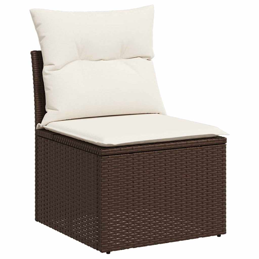 Set Divano da Giardino 7 pz 6-Numero di posti Marrone | homemem39