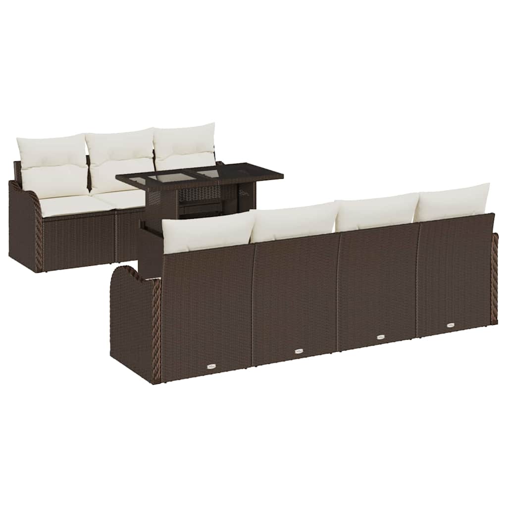 Set Divano da Giardino 8 pz 7-Numero di posti Marrone | homemem39