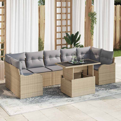 Set Divano da Giardino 8 pz 7-Numero di posti Beige