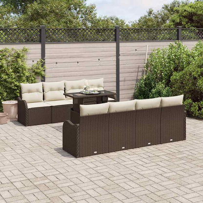 Set Divano da Giardino 9 pz 8-Numero di posti Marrone | homemem39
