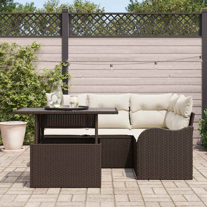 Set Divano da Giardino 5 pz Marrone Rattan in Polipropilene | homemem39
