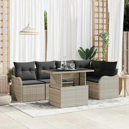Set Divano da Giardino 6 pz Grigio chiaro