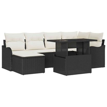 Set Divano da Giardino 7 pz Nero