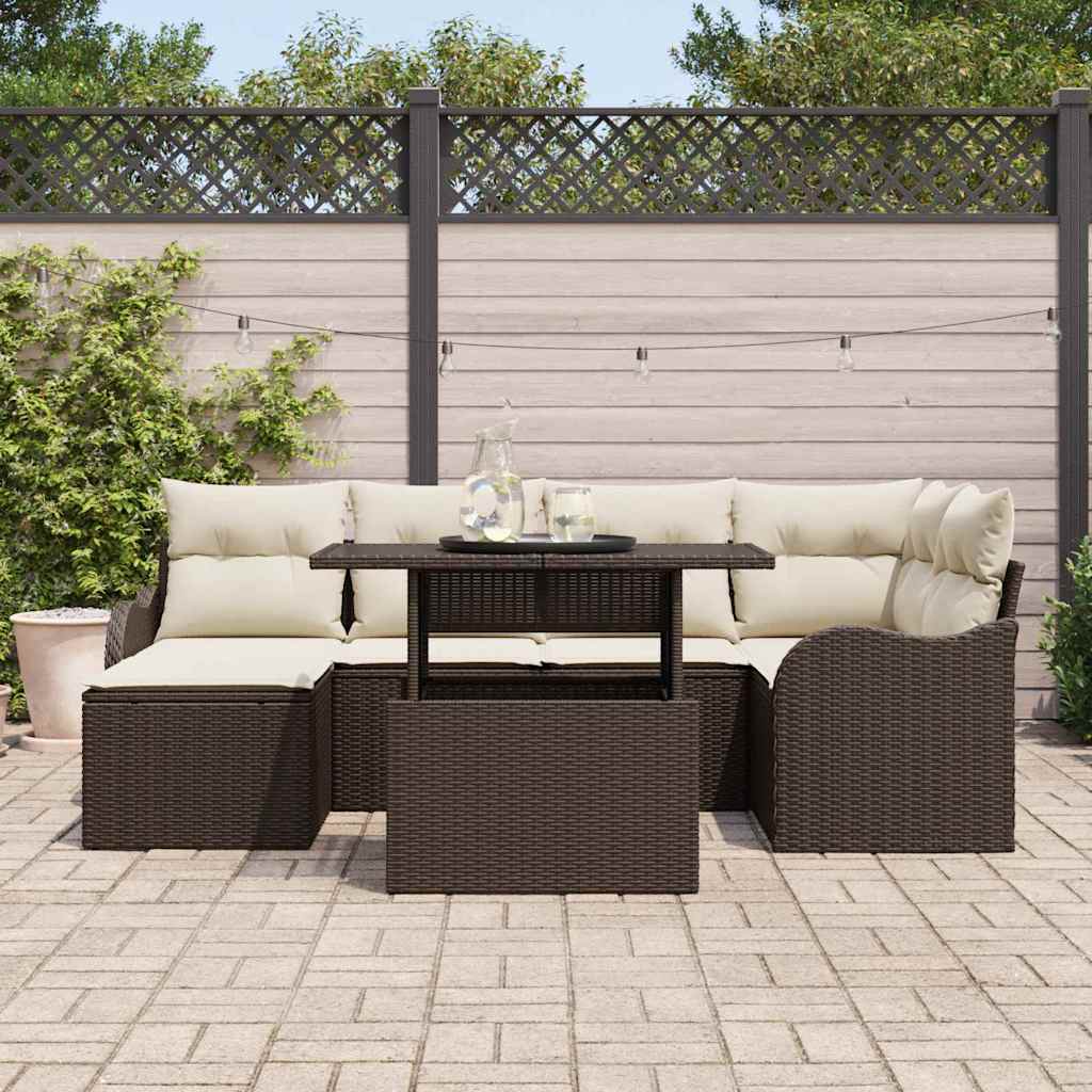 Set Divano da Giardino 7 pz Marrone | homemem39
