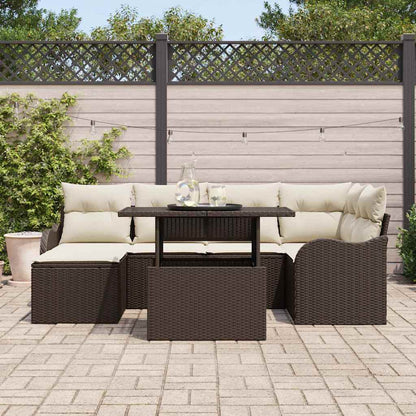 Set Divano da Giardino 7 pz Marrone | homemem39