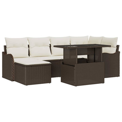 Set Divano da Giardino 7 pz Marrone | homemem39