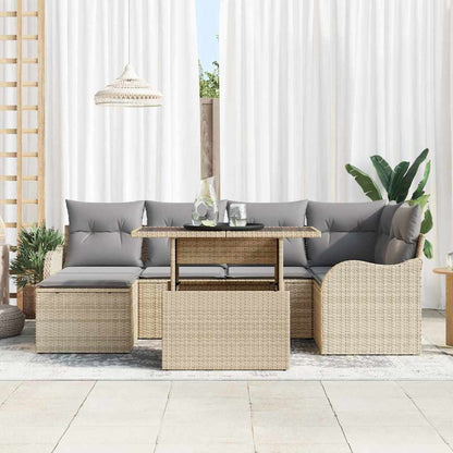 Set Divano da Giardino 7 pz Beige