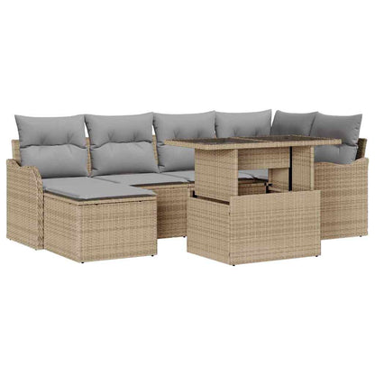 Set Divano da Giardino 7 pz Beige