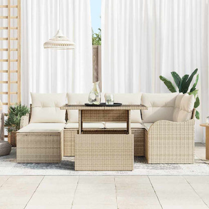 Set Divano da Giardino 7 pz Beige