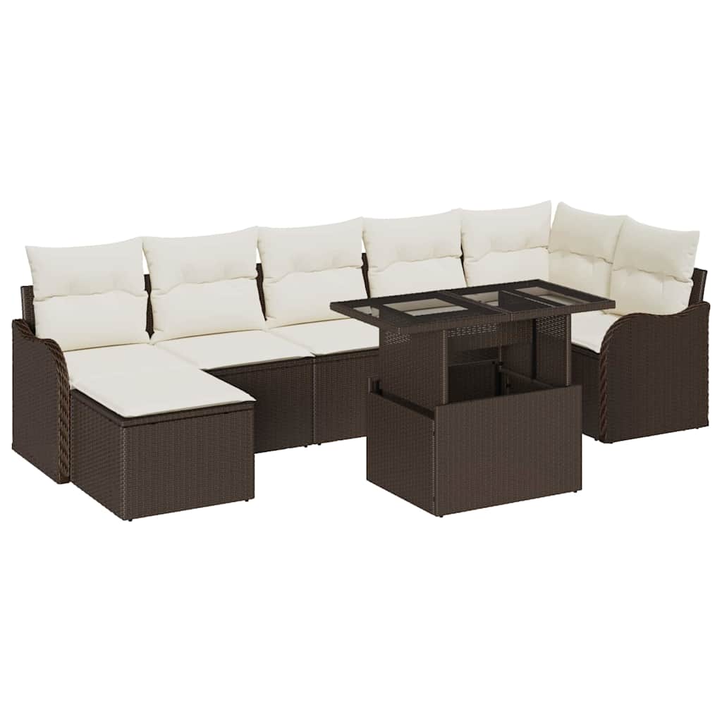 Set Divano da Giardino 8 pz Marrone | homemem39