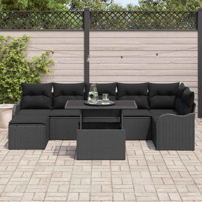 Set Divano da Giardino 8 pz Nero