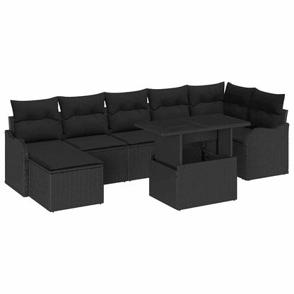 Set Divano da Giardino 8 pz Nero