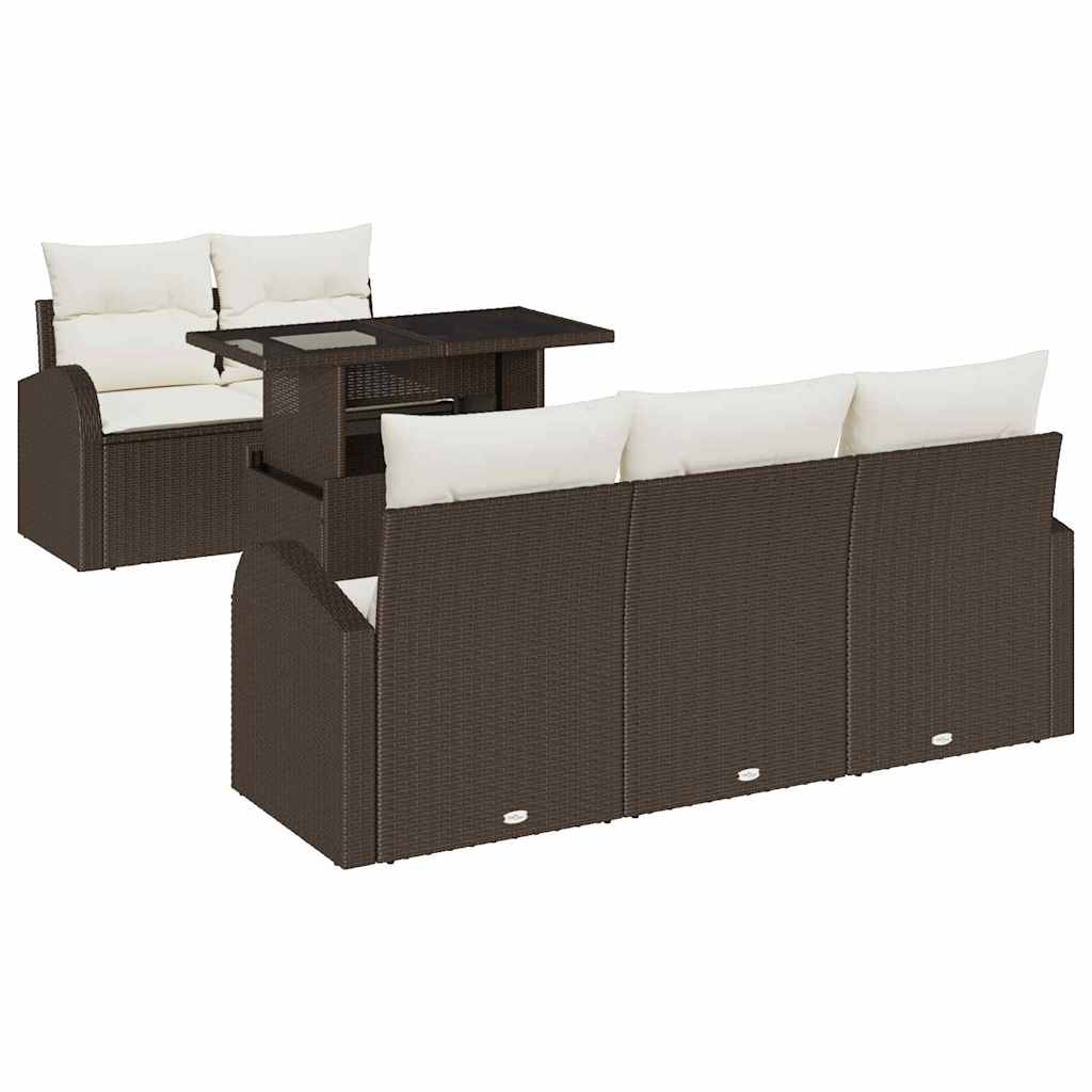 Set Divano da Giardino 6 pz Marrone Rattan in Polipropilene - homemem39