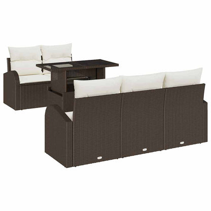 Set Divano da Giardino 6 pz Marrone Rattan in Polipropilene - homemem39
