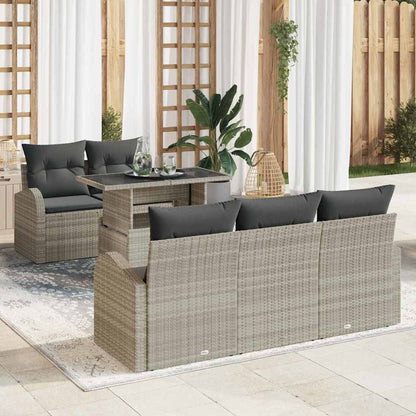 Set Divano da Giardino 6 pz Grigio chiaro
