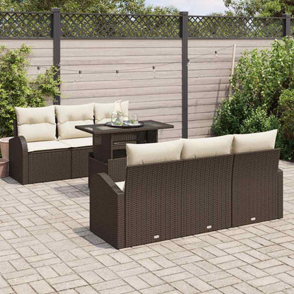 Set Divano da Giardino 7 pz Marrone Rattan in Polipropilene - homemem39