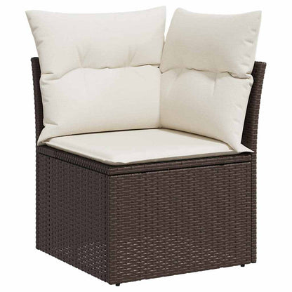 Set Divano da Giardino 9 pcs Marrone Poly Rattan - homemem39