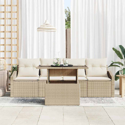 Set Divano da Giardino 5 pcs Beige Poly Rattan - homemem39