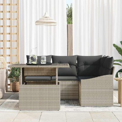 Set Divano da Giardino 5 pz Grigio chiaro e grigio scuro