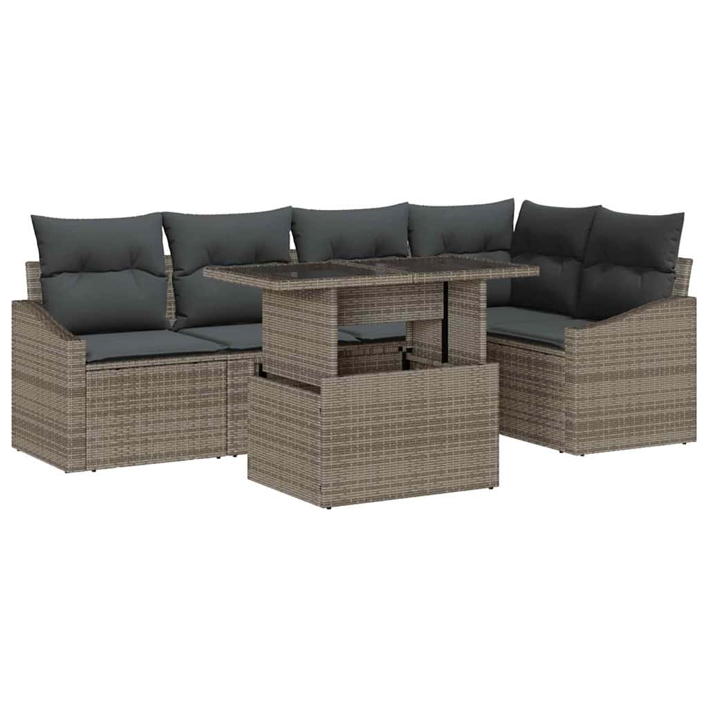 Set Divano da Giardino 6 pz Grigio