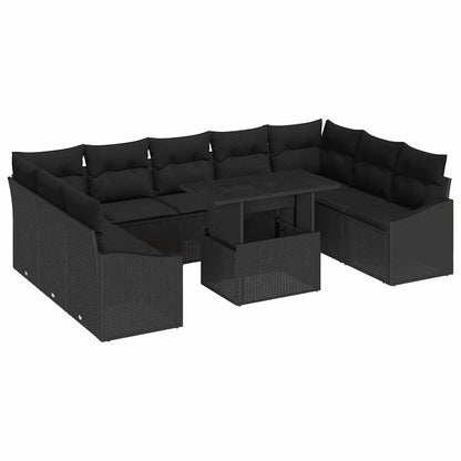 Set Divano da Giardino 10 pz Nero