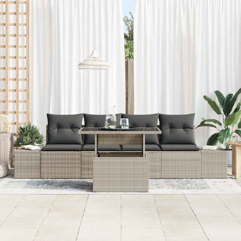Set Divano da Giardino 5 pz Grigio chiaro e grigio scuro