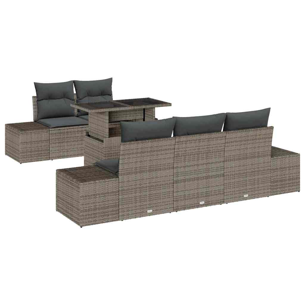 Set Divano da Giardino 6 pz Grigio