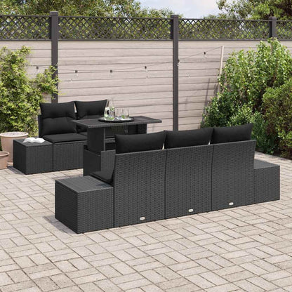 Set Divano da Giardino 6 pz Nero