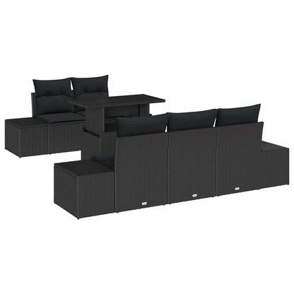 Set Divano da Giardino 6 pz Nero