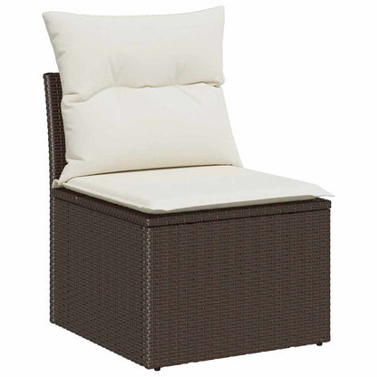 Set Divano da Giardino 7 pz Marrone e Crema | homemem39