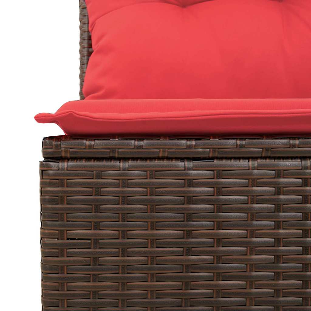 Set Divano da Giardino 7 pz 6-Numero di posti Marrone e Rosso | homemem39