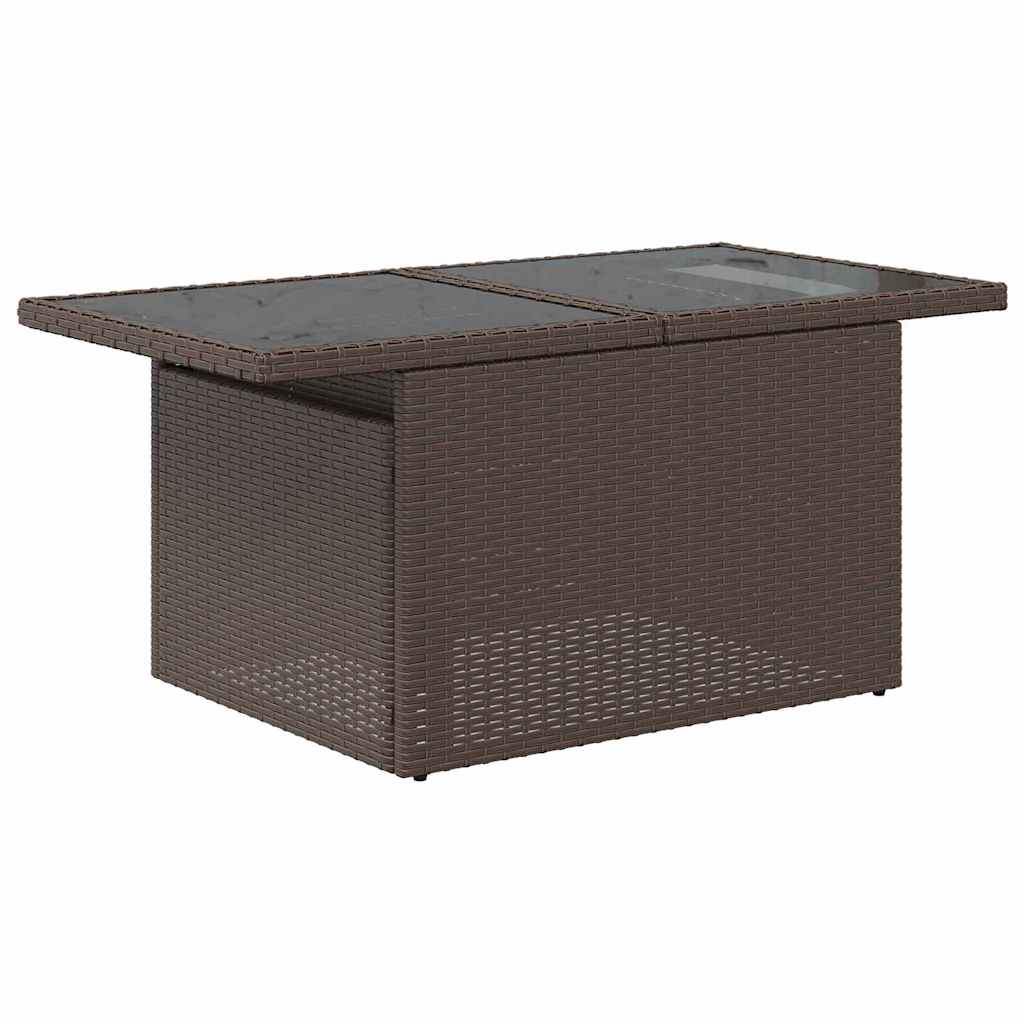 Set Divano da Giardino 7 pz 6-Numero di posti Marrone e Rosso | homemem39
