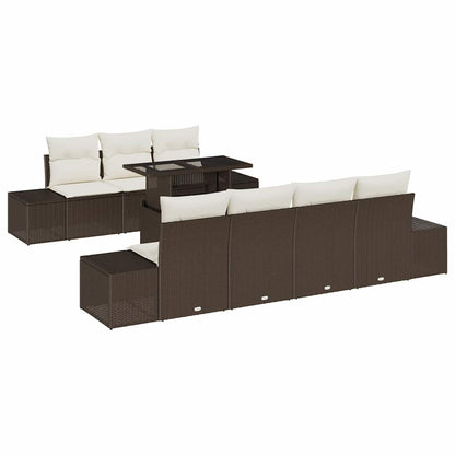 Set Divano da Giardino 8 pz Marrone e Crema | homemem39