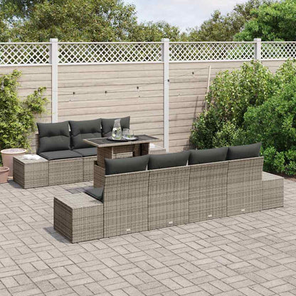 Set Divano da Giardino 8 pz Grigio