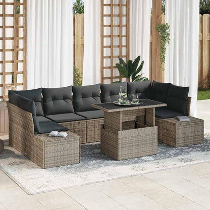 Set Divano da Giardino 8 pz Grigio