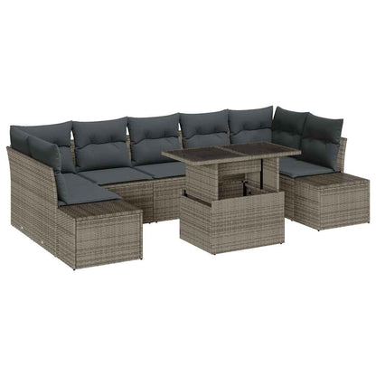 Set Divano da Giardino 8 pz Grigio