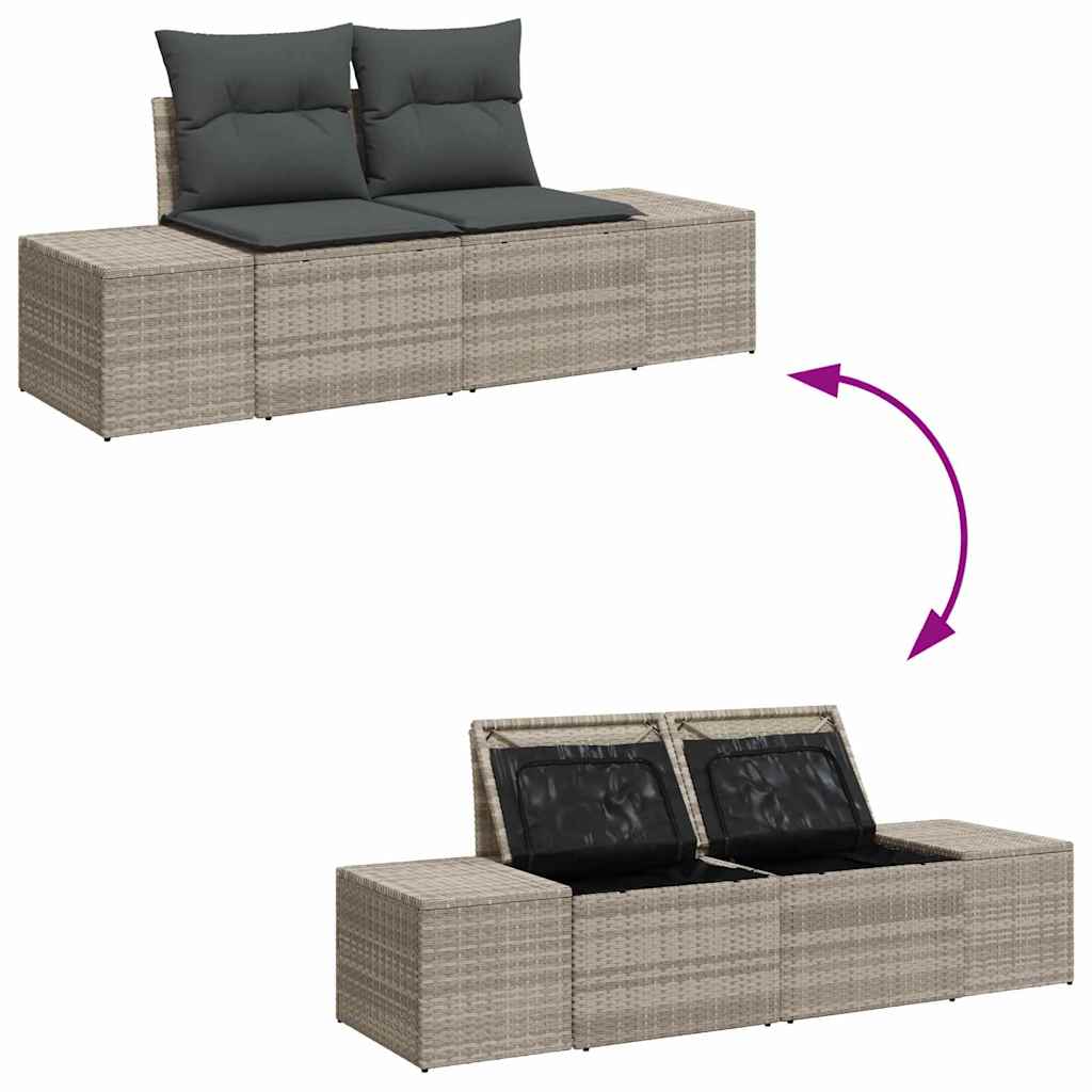 Set Divano da Giardino 9 pcs Grigio chiaro e grigio scuro | homemem39