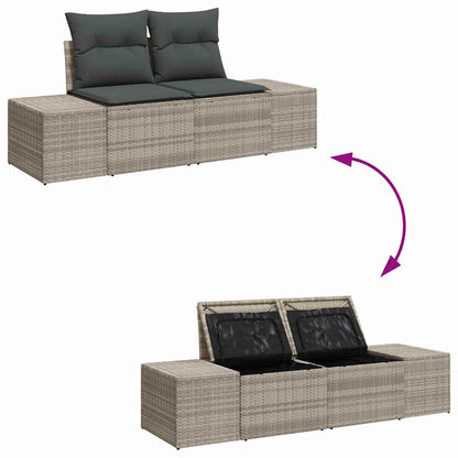 Set Divano da Giardino 9 pcs Grigio chiaro e grigio scuro | homemem39