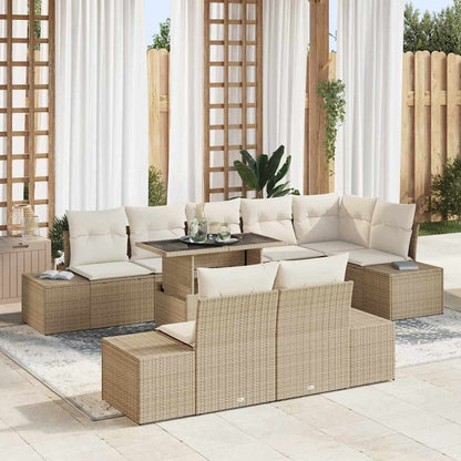 Set Divano da Giardino 9 pcs Beige Poly Rattan - homemem39