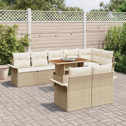 Set Divano da Giardino 9 pcs Beige Poly Rattan - homemem39