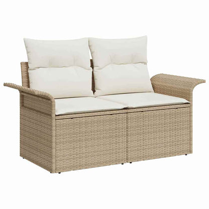 Set Divano da Giardino 10 pcs Beige Poly Rattan