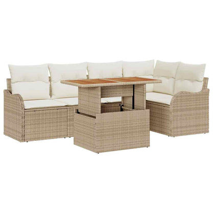 Set Divano da Giardino 6 pcs Beige Poly Rattan - homemem39