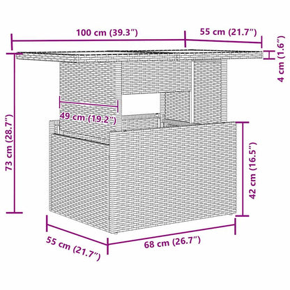 Set Divano da Giardino 8 pcs Grigio Poly Rattan